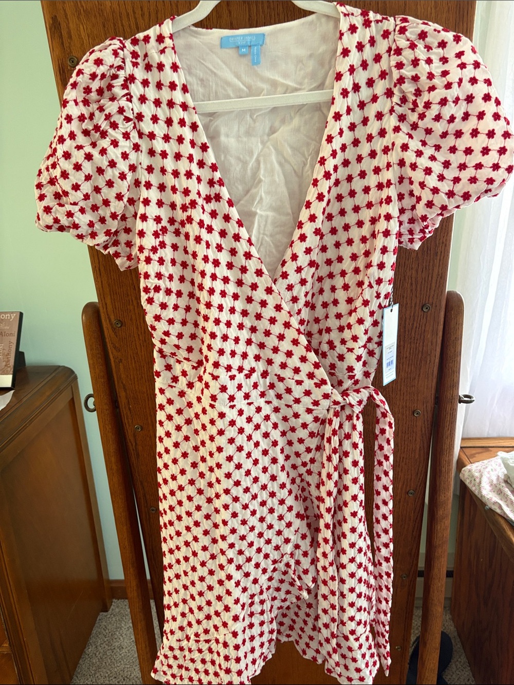 Draper James Cream Dress with Red Floral Accents
